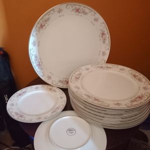 These beautiful MIKASA  ROSE PORCELAIN DINNER SET.